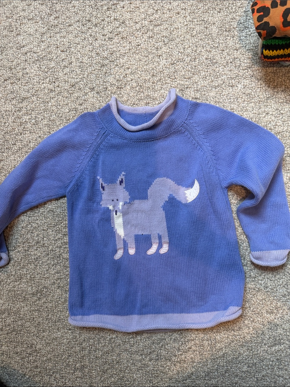 L.L. Bean Purple Kids Fox Sweater